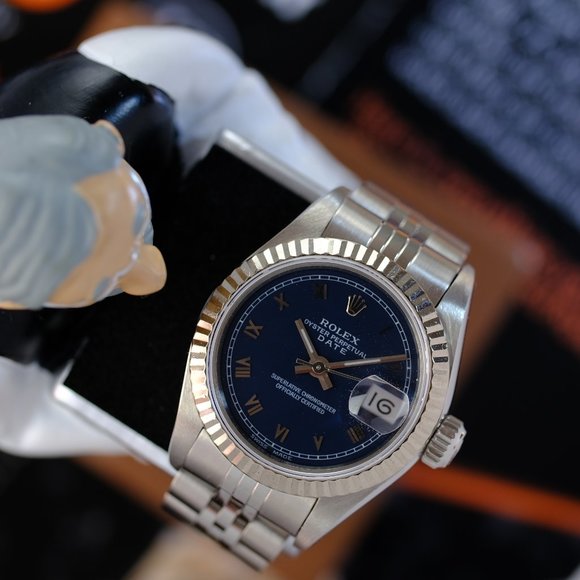 Rolex Datejust 69174 Factory Blue Dial 26mm Watch - Picture 9 of 14